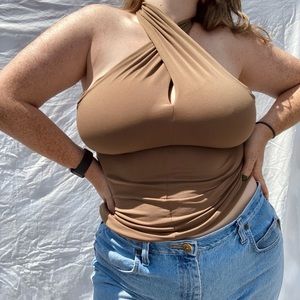 Brown Twisty Halter by New York & Company